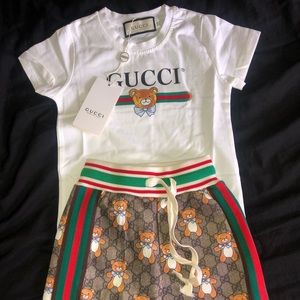 Brand name shorts outfit. Size 3t. White and brown